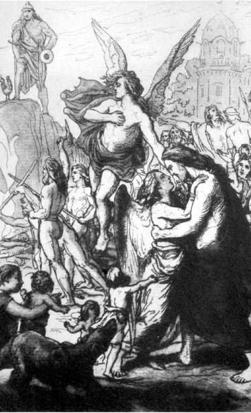 아스가르드로 돌아온 이둔, Lorenz Frølich, 1906