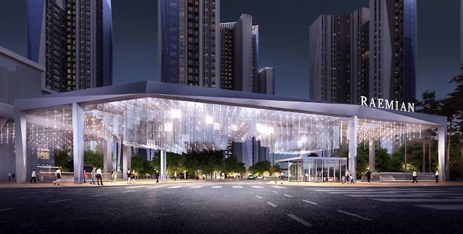 삼성물산이 반포주공3단지 재건축에 적용할 예정인 샹들리에 디자인의 문주. [사진 제공 = 삼성물산]