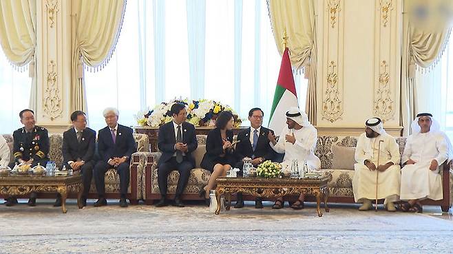 2018년 4월 UAE를 방문한 송영무 장관 일행. 왼쪽 두번째가 남세규 ADD 소장이다.