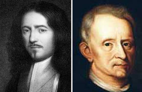 마르첼로 말피기(1628~1694)와 로버트 훅(1635~1703)