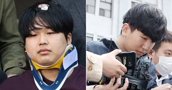 n번방 사건의 주범인 '박사' 조주빈(왼쪽)과 공범 '부따' 강훈. 뉴스1