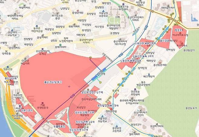 서울 용산 일대 토지거래허가구역. 국토교통부 제공