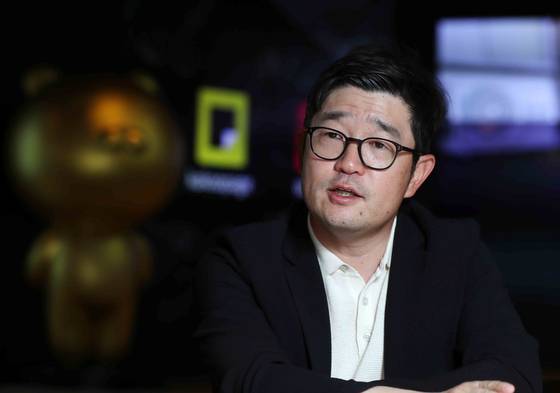 KakaoPage CEO Lee Jin-soo during the interview on May 11 at the company's headquarters in Pangyo Techno Valley, Gyeonggi. [KIM SANG-SUN]
