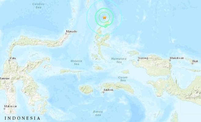 인도네시아 몰루카 해상에 6.4 지진…쓰나미 경보 없어 [미국지질조사국(USGS)]