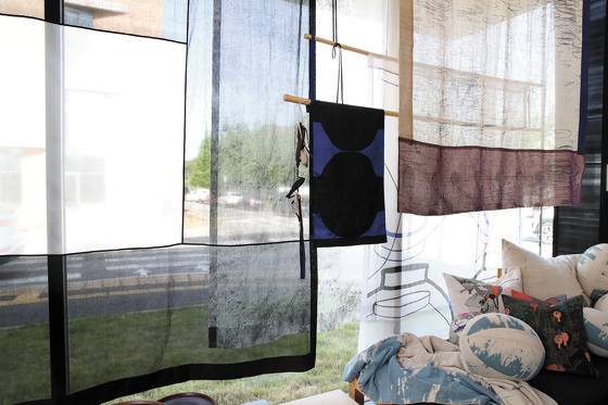 Chang’s panel curtains reinterpret traditional bamboo curtains. [WOO SANG-JO]