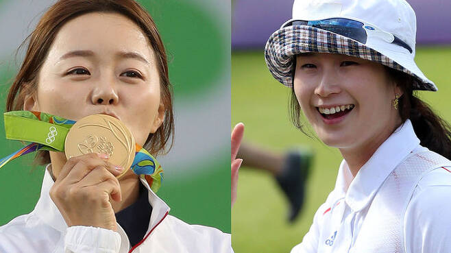장혜진 선수(왼쪽)·기보배 선수