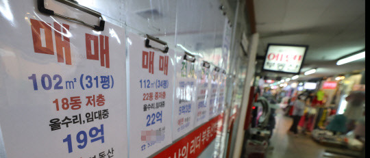 18일 서울 대치동 은마아파트 상가의 부동산 모습. 정부는 잠실 MICE 개발사업 등의 영향권인 강남구 청담·삼성·대치동, 송파구 잠실동 전역을 1년간 토지거래허가구역으로 지정하는 등의 6·17 부동산 대책을 발표했다. 



연합뉴스