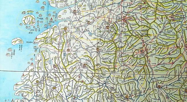 김정호가 만든 동여도 지도. [사진 국립전주박물관]