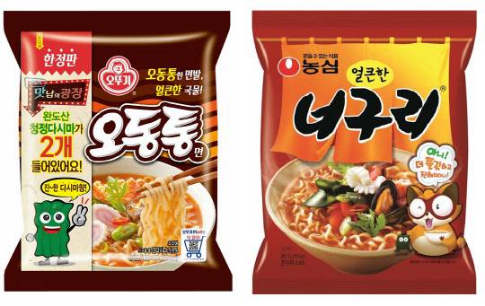 오뚜기 오동통면이 '다시마 2개' 한정판을 출시하며 인기몰이를 하고 있다. <각 사 제공>