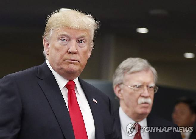 도널드 트럼프 미국 대통령과 존 볼턴 전 백악관 국가안보보좌관 [EPA=연합뉴스]
