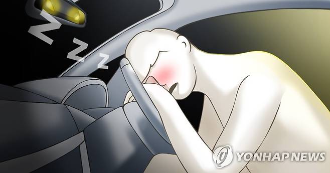 음주운전 중 차 안에서 잠듦(PG) [김민아 제작] 일러스트