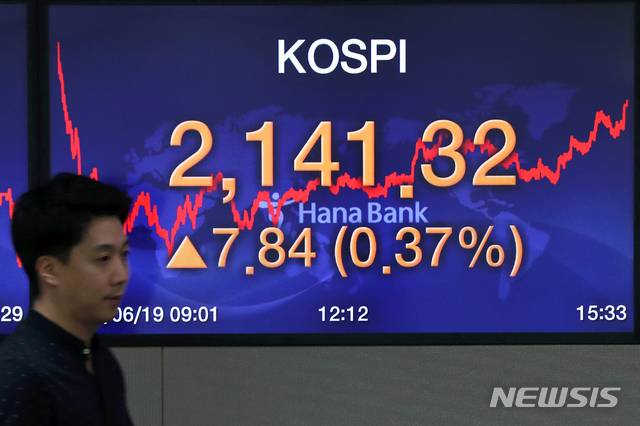 [서울=뉴시스]이윤청 기자 =  서울 중구 하나은행 딜링룸에서 직원들이 업무를 보고 있다. 2020.06.19. radiohead@newsis.com