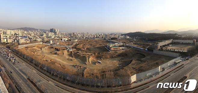 서울 강동구 둔촌주공 재건축 공사 현장 전경.(제공=현대건설)© 뉴스1