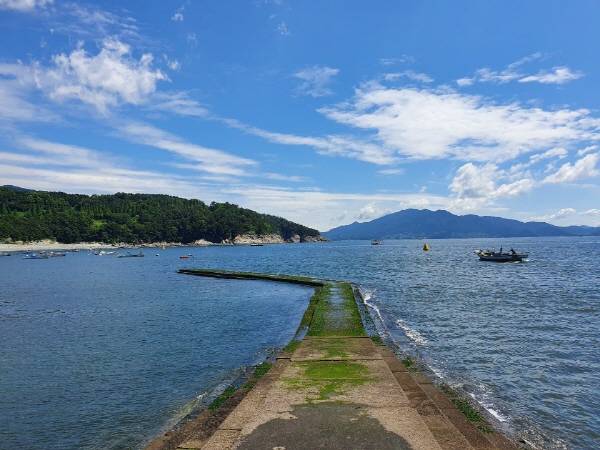 만성리 검은모래해변.