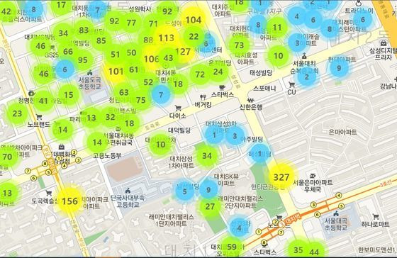 국토교통부의 '렌트홈'사이트에서 등록 임대주택 현황을 알 수 있다. 표시된 숫자는 가구수. [국토부]