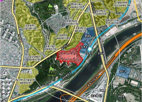 응봉1구역 위치도