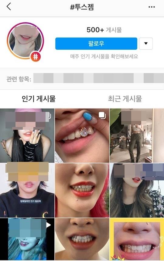 인스타그램 '투스 젬' 관련 게시물 [인스타그램 캡처. 재판매 및 DB 금지]