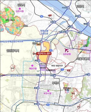 수도권 3기 신도시로 지정된 인천계양 테크노밸리 공공주택지구 위치도. 인천시 제공.