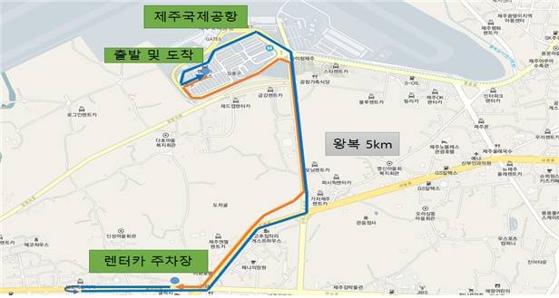 시연행사는 제주공항에서 렌터카 주차장을 왕복하는 5km 구간에서 진행됐다.  /사진제공=국토교통부
