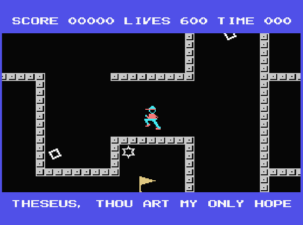 (테세우스. 그야말로 MSX1 스크롤 게임의 지존격 게임이다)