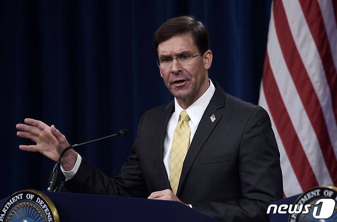 마크 에스퍼 미국 국방장관. © AFP=뉴스1