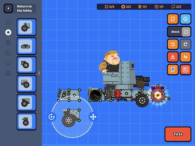 Assembling a tank (Super Tank Blitz Screenshot)