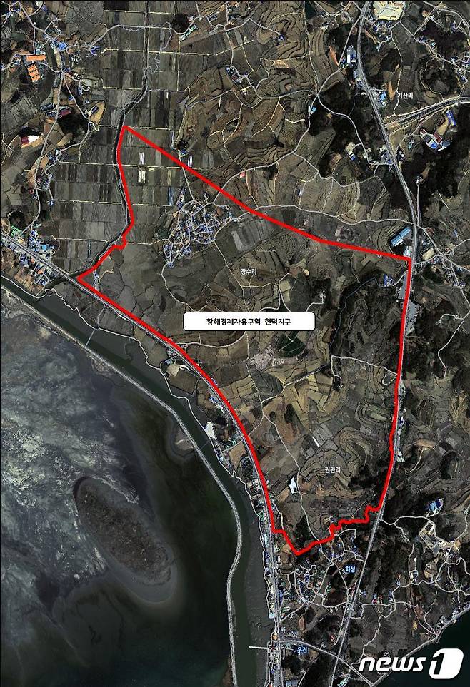 경기도는 기획부동산이 기승을 부렸던 황해경제자유구역 현덕지구에 대해 토지거래허가구역으로 지정했다.(경기도 제공) © 뉴스1