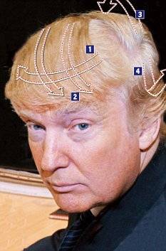 데일리 메일이 소개한 트럼프 대통령 헤어스타일 만드는 방법. (사진 출처: 야후 스포츠)