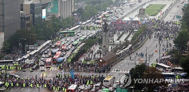 집회 열린 광화문 거리 연합뉴스 자료 사진