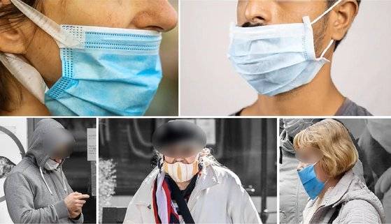 마스크로 입만 가리고 코는 덮지 않은 사람들. 한국에선 이를 '턱스크', 미국에선 '하프 마스크'라고 부른다. 미국 노스캐롤라이나대 연구진은 코가 호흡기 가운데 코로나바이러스에 가장 취약하다는 연구 결과를 내놨다. [유튜브 캡처]