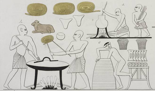 람세스 3세의 암굴묘 벽화 속에는 엠머밀빵을 만드는 과정이 그려져 있다.(사진=퍼블릭 도메인)