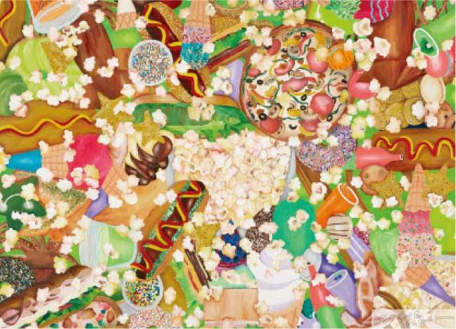 영화관 먹거리 910×655mm_Acrylic on canvas, 2020, 강선아