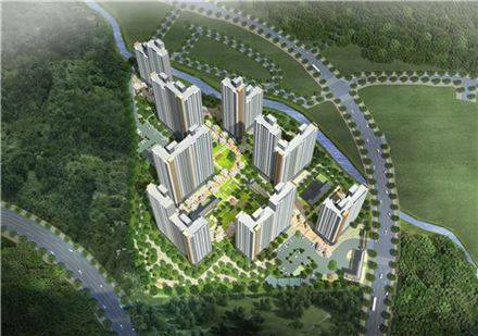 하남감일 B7블록 조감도. 2015년 입주 예정이었지만 지난해 6월에야 입주가 시작됐다. (제공=한라)