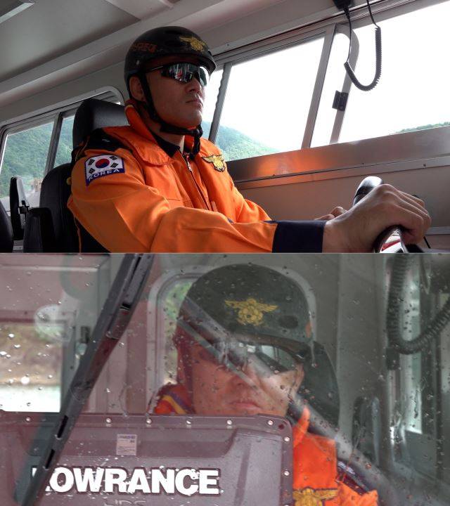 이날 신 소방관은 소방구조선을 직접 운전해 주변 안전을 살폈다. 최민석·김다영 기자