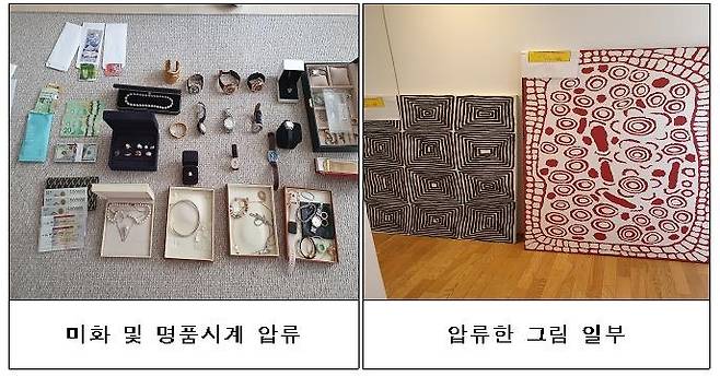 국세청 체납추적팀이 체납자 A의 실거주지에서 압류한 현금과 물품 [국세청 제공. 재판매 및 DB 금지]
