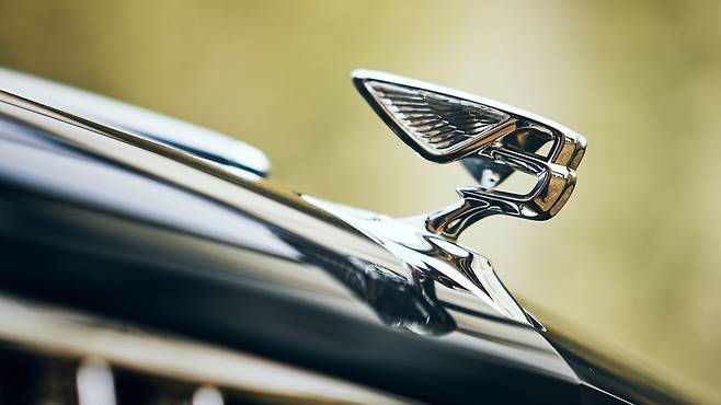 영문 B자에 날개가 달린 '플라잉 B' 오너먼트. 실내에서 후드 안쪽으로 집어넣을 수 있다. 사진 벤틀리모터스코리아