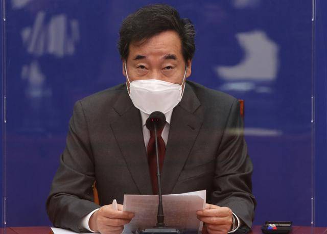 버이낙연 더불어민주당 대표가 15일 국회에서 열린 민주당 한반도 TF(태스크포스) 발족식에서 발언하고 있다. 뉴스1