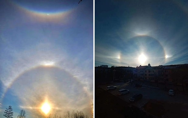 중국 최북단 헤이룽장성 모허시에서 관측된 ‘3개의 태양’ 환일현상