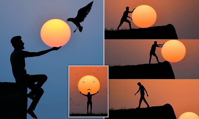 태양 가지고 놀듯…일몰 배경으로 멋진 사진 찍는 인도 작가 화제