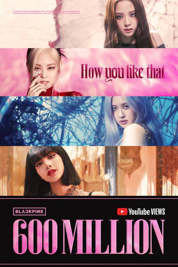 블랙핑크가 지난 6월 26일 공개한 'How You Like That' 뮤직비디오가 22일 오전 1시 유튜브 6억 뷰를 넘어섰다. /YG 제공