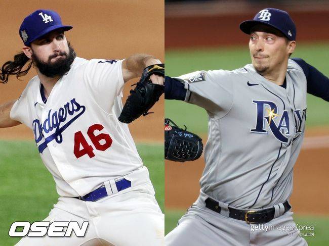 [사진] LA 다저스 토니 곤솔린(왼쪽), 탬파베이 레이스 블레이크 스넬. ⓒGettyimages(무단전재 및 재배포 금지)