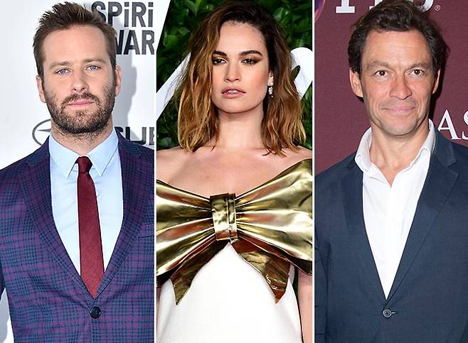 할리우드 배우 릴리 제임스와 불륜설에 휘말린 (왼쪽)아미 해머, (오른쪽)도미닉 웨스트/사진=로이터/뉴스1, AFP/뉴스1