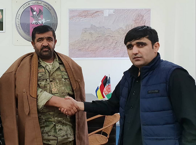 Colonel Abdullah Gard with his son Farid Ahmad Gard