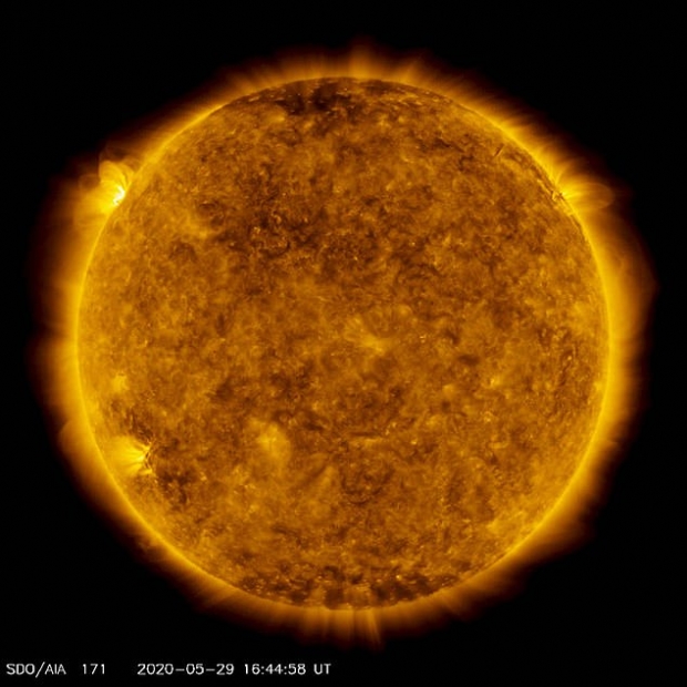 지난 5월 29일 NASA 태양관측위성이 촬영한 태양의 모습