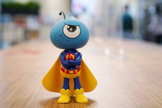 5일 세계 증시 사상 최대 규모 IPO를 앞둔 앤트그룹의 마스코트. AP=연합뉴스