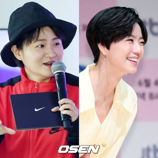 [사진=OSEN DB] 코미디언 김신영(왼쪽)과 안영미가 동료 개그우먼 박지선의 사망에 라디오 생방송을 쉰다.