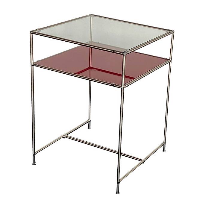 다양한 컬러의 유리를 선택할 수 있는 2단 규격 테이블 14만9천원부터.