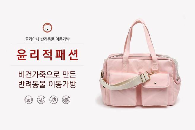 쿨리아나의 반려동물 이동 가방, 닥종이로 만들어 생분해되며 환경까지 보호한다. 출처=환상마켓