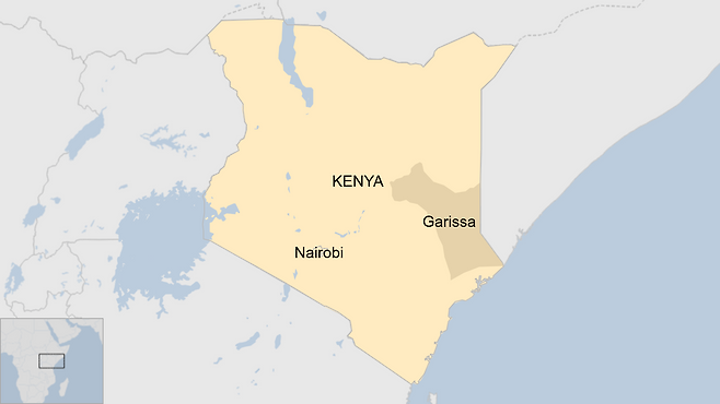 Map showing Garissa County in Kenya