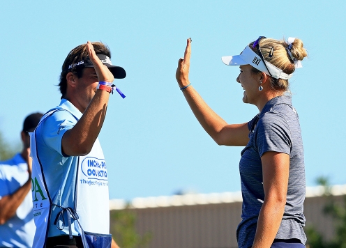 2020년 미국여자프로골프(LPGA) 투어 펠리컨 위민스 챔피언십 골프대회에 출전한 렉시 톰슨이 1라운드에서 홀인원을 기록했다. 사진제공=Getty Images